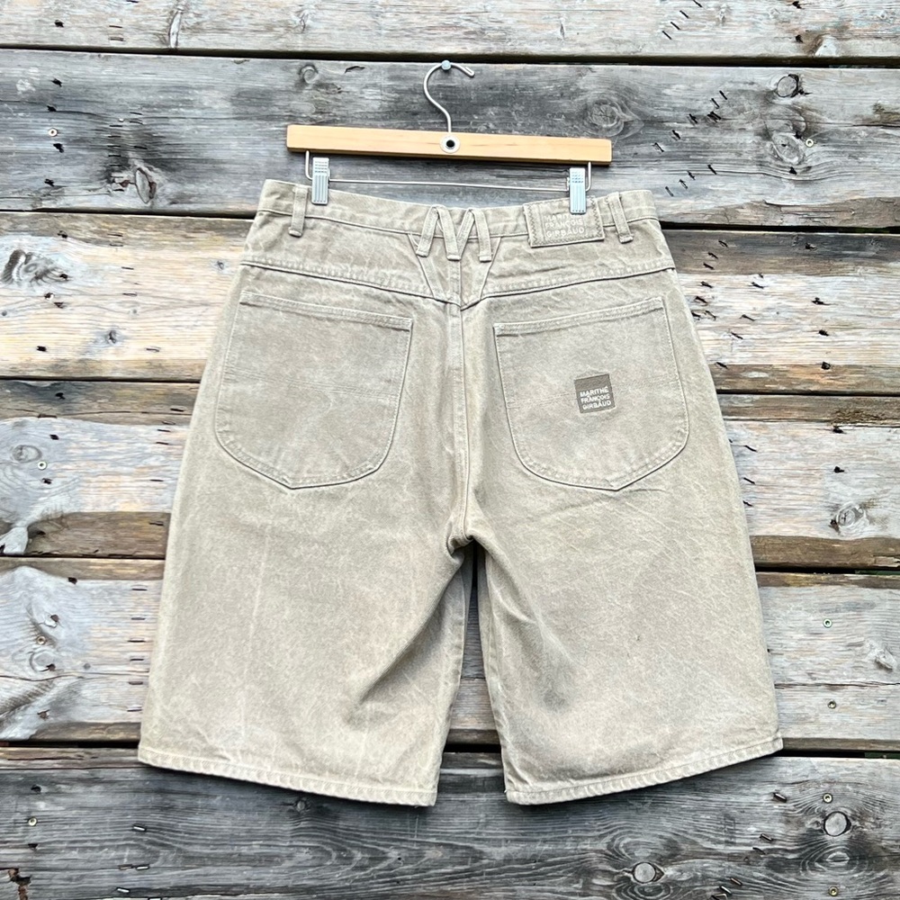 34 Marithé Francois Girbaud Tan Denim Bermuda Shorts